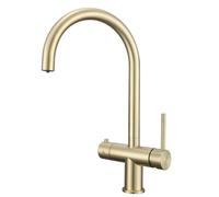 Yamataro 3in1 Boiling Water Tap Instant Hot Water Tap Hot Cold Filtered Boiling Water Kitchen Faucet Stainless Steel Brushed Brass (Without Boiler and Filter)