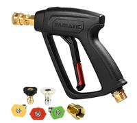 YAMATIC High Pressure Washer Short Gun with 5 Spray Nozzle Tips, Power Washer Spray Handle Replacement for Ryobi, Simpson, Craftsman, Greenworks, Troy Bilt, Honda and More, 4000 PSI