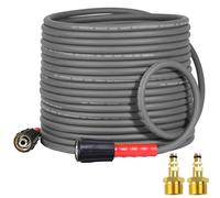 YAMATIC M22 Pressure Washer Hose 1/4",3200 PSI/220 BAR Kink Resistant 50FT Power Washer Hose with 2 Karcher Adapters - Fits Universal M22 Pressure Washers & Karcher K2 K3 K4 Models (NOT for K5+)