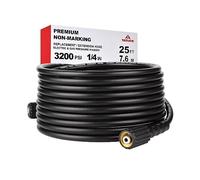 YAMATIC M22 Pressure Washer Hose 7.6M/25FT 1/4", Kink Resistant Power Washer Hose Replacement for Flexzilla Uberflex Ryobi Genarac Troy Bilt Honda Leak-Free 22MM Fittings, 3200 PSI/220 Bar