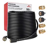 YAMATIC Pressure Washer Hose 15M/50FT with M22 & 3/8" Quick Connect, Kink Resistant 1/4" Extension Replacement High Power Washer Hose for Ryobi, Troy Bilt, Greenworks, Honda, 3200 PSI/220 Bar