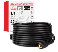 YAMATIC Pressure Washer Hose 8m x 1/4 Inch, 220 Bar / 3200 PSI Kink Resistant Replacement Pipe with M22-14mm Brass Fittings for Ryobi, Greenworks, Petrol and Electric Washers