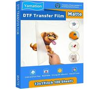Yamation DTF Transfer Film: 13x19 Inch 100 Sheets Premium Double-Sided Matte Finish PET Transfer Paper Direct to Film Transfer Paper for T-Shirt