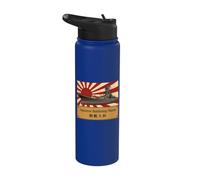 Yamato Battleship Japanese Flag WWII Naval History Stainless Steel Insulated Water Bottle