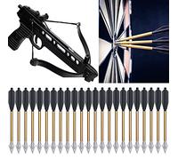 YAMAXUN Mini Crossbow Bolts 6.3 Inch Crossbow Arrows Aluminium Crossbow Bolts Arrows for 50-80 Lbs Pistol Crossbow Precision Target Practicing Shooting Small Hunting Archery - Not Contain Crossbow