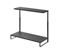 Yamazaki 1303 2-Tier Monitor Stand, Black, Steel/Silicone/Polypropylene, Minimalist 59 x 27.5 x 38-65 cm (L x W x H)