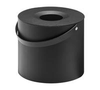 Yamazaki 1704 Tower Round Tissue Box with Handle, Black, Steel, Minimalist, 17 x 17 x 14 cm