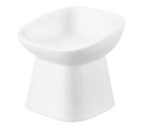 Yamazaki 1781 Easy to Eat Height Ceramic, Pet Food Bowl, Diagonal Tall, White, Approx. 4.7 x 4.7 x 4.5 inches (12 x 12 x 11.5 cm), Tower Bait, Water Container, Dishwasher Safe, Microwave Safe