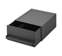 Yamazaki 2019 TOWER Sliding Countertop Drawer, black, Steel/Polypropylene/Magnet, Minimalist, 22.2 x 27.5 x 11.5 cm