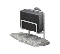 Yamazaki 2264 TOWER Double Sponge Holder with Suction Cup, White, Steel, Minimalist Design, 7.5 x 6.3 x 12.7 cm (LxWxH)