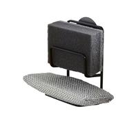 Yamazaki 2265 TOWER Double Sponge Holder with Suction Cup, Black, Steel, Minimalist Design, 7.5 x 6.3 x 12.7 cm (LxWxH)
