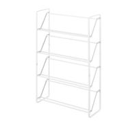 Yamazaki 2391 FRAME 4-Tiered Slim Shoe Rack, White, Steel, Minimalist Design, 53 x 17.5 x 80 cm (LxWxH)