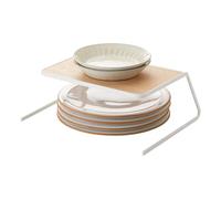 YAMAZAKI 2446 TOSCA Kitchen Rack, white, Steel/Wood, Minimalist, 26.5 x 19.5 x 9 cm