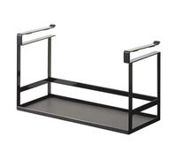 Yamazaki 2466-P Home Under Shelf Spice Rack and Organizer for Kitchen Cabinets | Steel | Undershelf Solution, One Size, Black