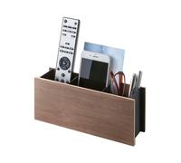 Yamazaki 2731 RIN Pen Stand & Remote Control Rack, black, Wood/Steel, Minimalist, 25 x 7 x 10.2 cm