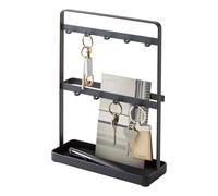 Yamazaki 2778 Smart Key Hook Stand, Black, Steel, Minimalist Design, 20 x 7.5 x 27 cm (LxWxH)