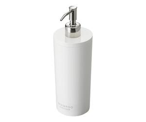 Yamazaki 2928 TOWER Pump Dispenser Round, white, ABS Resin, Minimalist, 8 x 8 x 23 cm