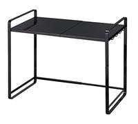 Yamazaki 3131 TOWER Extendable Kitchen Rack, black, Steel, Minimalist, 47.5～75 x 35 x 50 cm