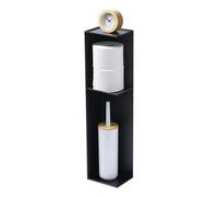 Yamazaki 3510 TOWER Slim Toilet Rack, Black, Steel, Minimalist Design, 13 x 17 x 70.5 cm (LxWxH)
