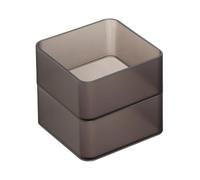 Yamazaki 3641 TOWER Stackable Organizer S x2 Set, black, PS Resin, Minimalist, 8 x 8 x 3.7 cm