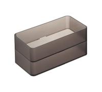 Yamazaki 3643 TOWER Stackable Organizer M x2 Set, black, PS Resin, Minimalist, 8 x 16 x 3.7 cm