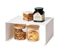 YAMAZAKI 3790-P Tower Stackable Kitchen Rack Storage Organizer Counter Shelf, Steel, White