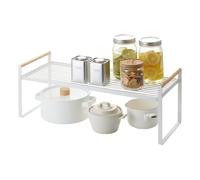 Yamazaki 3803 Storage Shelf, Steel/Wood, White, one size