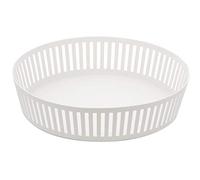 Yamazaki 3811 Tower Fruit Basket Deep, White, Steel, Minimalist, 21.5 x 21.5 x 10 cm