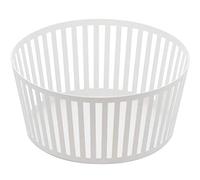 Yamazaki 3813 Tower Fruit Basket Wide, White, Steel, Minimalist, 25 x 25 x 5.5 cm