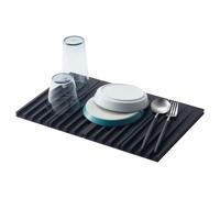 YAMAZAKI 3835-P Home Foldable Drainer Tray-Kitchen Dish Drying Mat | Silicone, Black