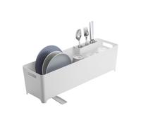 YAMAZAKI 4314 TOWER Slim Drainer Basket, white, ABS Resin, Minimalist, 55.5 x 16.5 x 16 cm