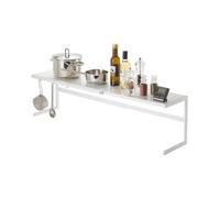 YAMAZAKI Home Expandable Support Rack-Kitchen Storage Shelf Organizer | Steel, Alloy, White, L