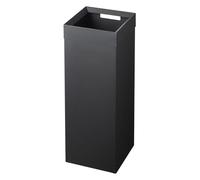 Yamazaki 4489 TOWER Tall Trash Can, black, Steel, Minimalist, 22.5 x 22.5 x 60 cm