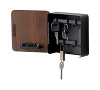 YAMAZAKI 4801 RIN Magnetic Key Box, Black, Steel/Plywood, Minimalist, 15.8 x 5.7 x 15.8 cm