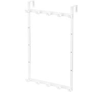 Yamazaki 4892 Door Hanger with Adjustable Height, White, Approx. W11.8 x D 3.0 x H 18.1 x 18.1 inches (30 x 7.5 x 46 x 56 cm), Smart, 3-Level Adjustable Height, Door Hook