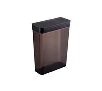 YAMAZAKI 4953 TOWER Food Container, black, POLYSTYRENE/Polyethylene, Minimalist, 18.7 x 8.5 x 24.5 cm