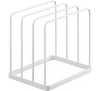 YAMAZAKI 5052 TOWER Tray Stand, white, Steel, Minimalist, 19.5 x 16 x 19.5 cm