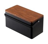YAMAZAKI 5061 Tower Sewing Box, Black, Steel/Wood/ABS Resin/Cotton/Polyester, Minimalist Design, 27 x 14 x 13.5 cm (L x W x H)