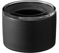 YAMAZAKI 5115 TOWER Ceramic Canister S, black, Ceramic/PMS Resin, Minimalist, 10.5 x 10.5 x 7 cm