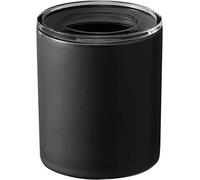 YAMAZAKI 5117 TOWER Ceramic Canister L, black, Ceramic/PMS Resin, Minimalist, 10.5 x 10.5 x 12 cm