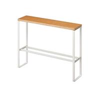 Yamazaki 5152 TOWER Wood-Top Slipper Rack, white, Steel/Wood, Minimalist, 50 x 12 x 41 cm