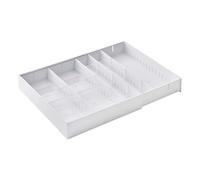 Yamazaki 5415 TOWER Extendable Diagonal Cutlery Tray, white, ABS Resin/PS Resin, Minimalist, 30～47.5 x 35 x 5.5 cm