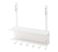 YAMAZAKI 5461 SMART Under-Desk Cable & Router Organizer, white, Steel, Minimalist, 40 x 11.5 x 43 cm