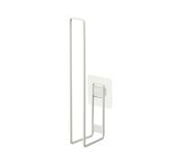 Yamazaki 5989 TOWER Film Hook Toilet Paper Holder, white, Steel/Silicone, Minimalist, 3.7 x 7.3 x 25 cm