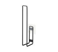 Yamazaki 5990 TOWER Film Hook Toilet Paper Holder, black, Steel/Silicone, Minimalist, 3.7 x 7.3 x 25 cm