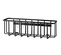 YAMAZAKI 6914 TOWER Adhesive Hook Multi-Purpose Basket L, Black, Steel/Silicone/Polycarbonate, Minimalist, 30.5 x 8.5 x 10 cm