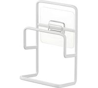 Yamazaki 7017 Tower Double Adhesive Hook Sponge Holder, White, Steel/Silicone/Polycarbonate/PET/Polyurethane, Minimalist, 6 x 7.3 x 13 cm (L x W x H)
