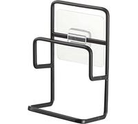 Yamazaki 7018 Tower Double Adhesive Hook Sponge Holder, Black, Steel/Silicone/Polycarbonate/PET/Polyurethane, Minimalist, 6 x 7.3 x 13 cm (L x W x H)