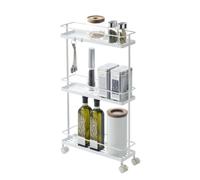 Yamazaki 7151 TOWER Slim Kitchen Storage Cart, white, Steel, Minimalist, 38 x 12 x 66 cm