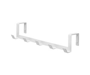 Yamazaki 7649 SMART Over-the-Door Rack Wide, White, Steel, Minimalist, 30 x 7 x 6 cm